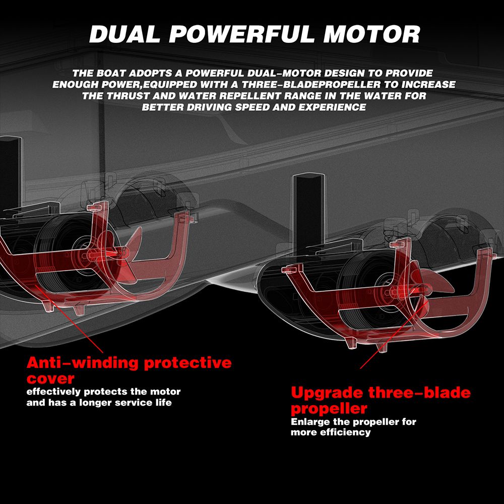 Fishing Bait Boat 500m Remote Control Bait Boat Dual Motor