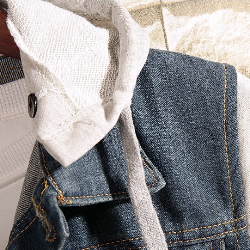 Men's Denim Jeans Jacket With Detachable Hoodie