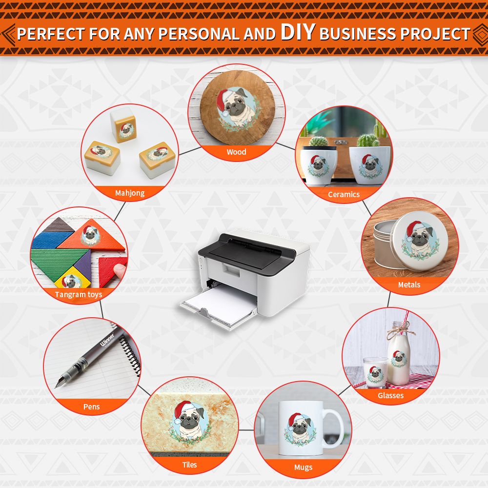 Uncoated Laser Paper 5 Sheets Heat Transfer A4 DIY For Pen Glass Leather