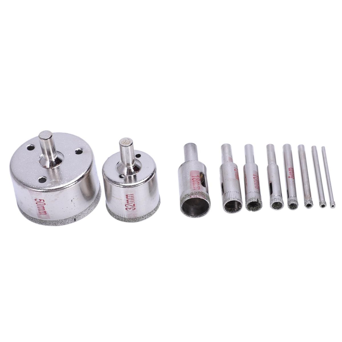 10Pcs Diamond Hole Saw 3-50mm Drill Bit Saw Set Tile Ceramic Marble Glass Cutter