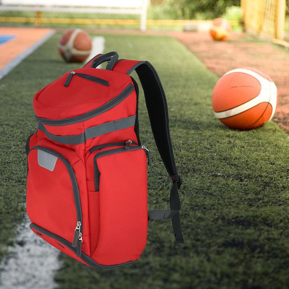 Basketball Soccer  Bag For Boys Girls Multi Purpose Red