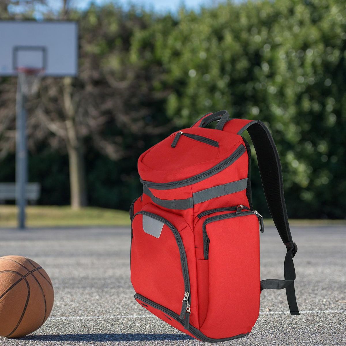 Basketball Soccer  Bag For Boys Girls Multi Purpose Red