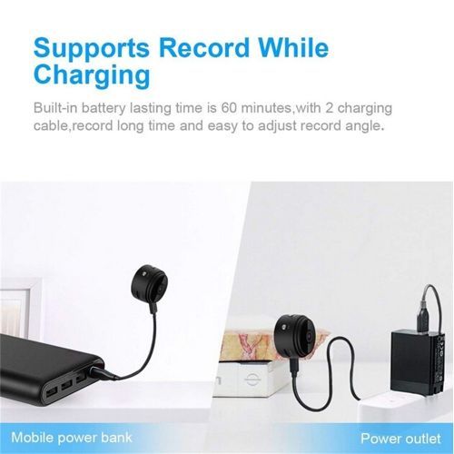 HD 1080P Mini Camera Wireless Remote Wifi Security Cam Night Vision Motion Action Detects Invisible Night Vision IP Hidden ( Standard)(WHITE)