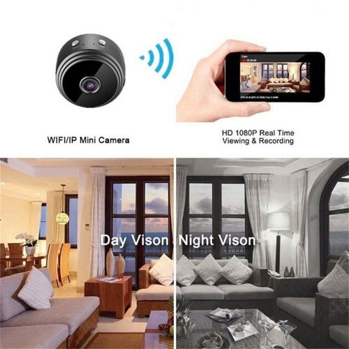 HD 1080P Mini Camera Wireless Remote Wifi Security Cam Night Vision Motion Action Detects Invisible Night Vision IP Hidden ( Standard)(WHITE)