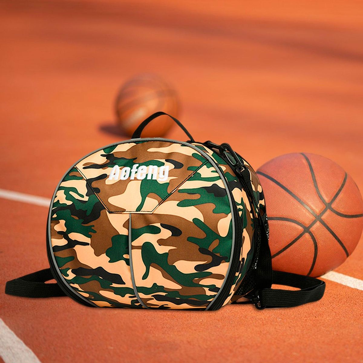 Basketball Shoulder Bag Oxford Fabric Wear Resistant Green