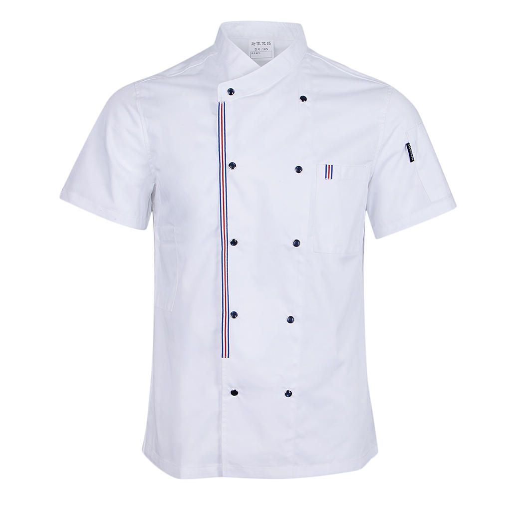 Unisex Summer Chef Coat Jacket Kitchen Chef Vest Uniform Apparel White