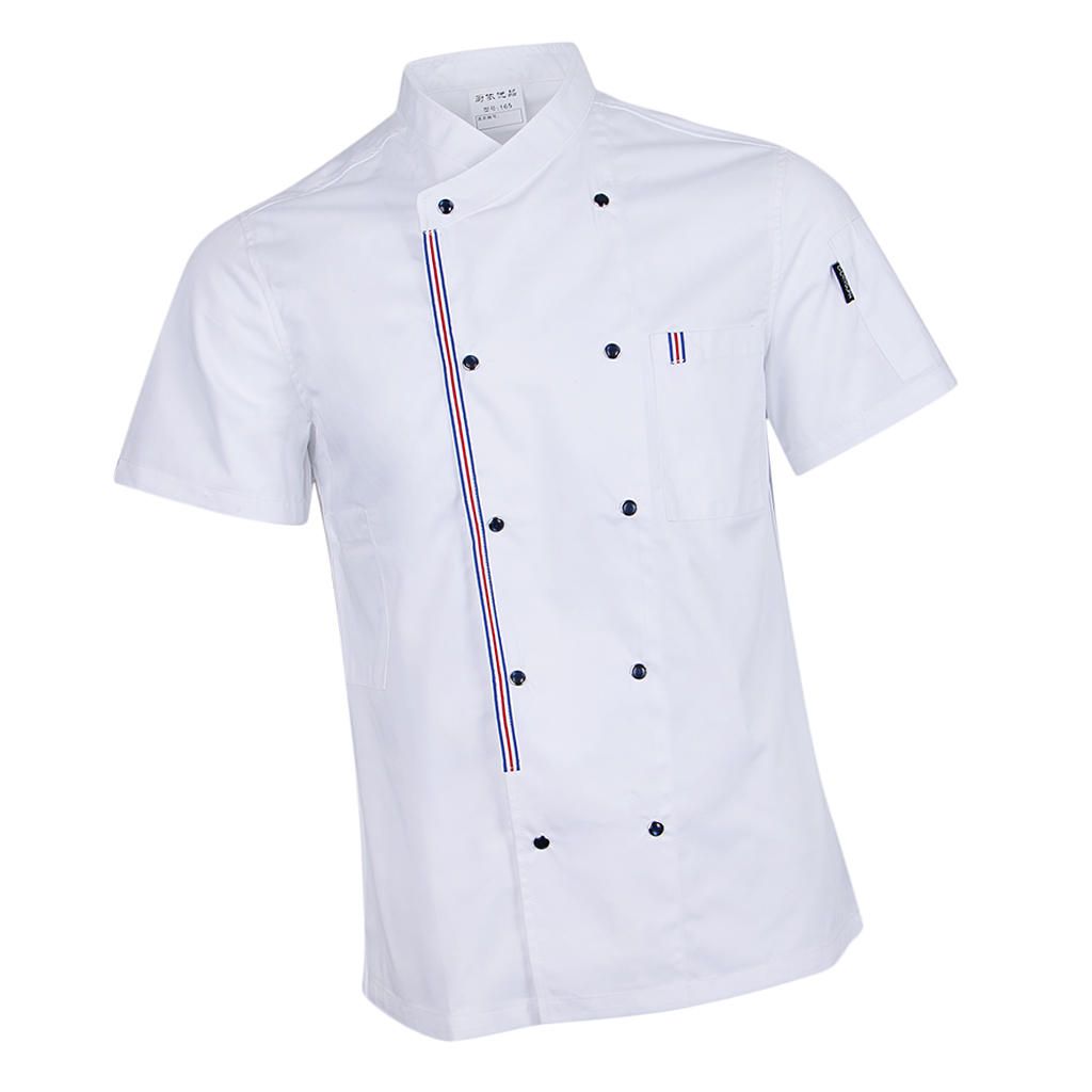 Unisex Summer Chef Coat Jacket Kitchen Chef Vest Uniform Apparel White