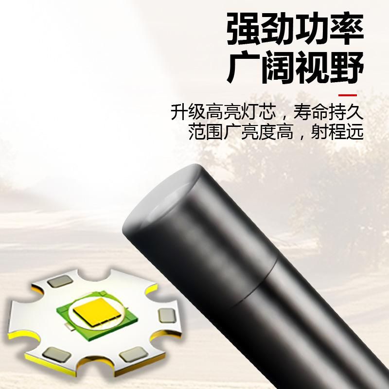 Manufacturers wholesale glare flashlight baseball bat self-defense anti-wolf stick led outdoor USB rechargeable aluminum alloy flashlight baseball bat light