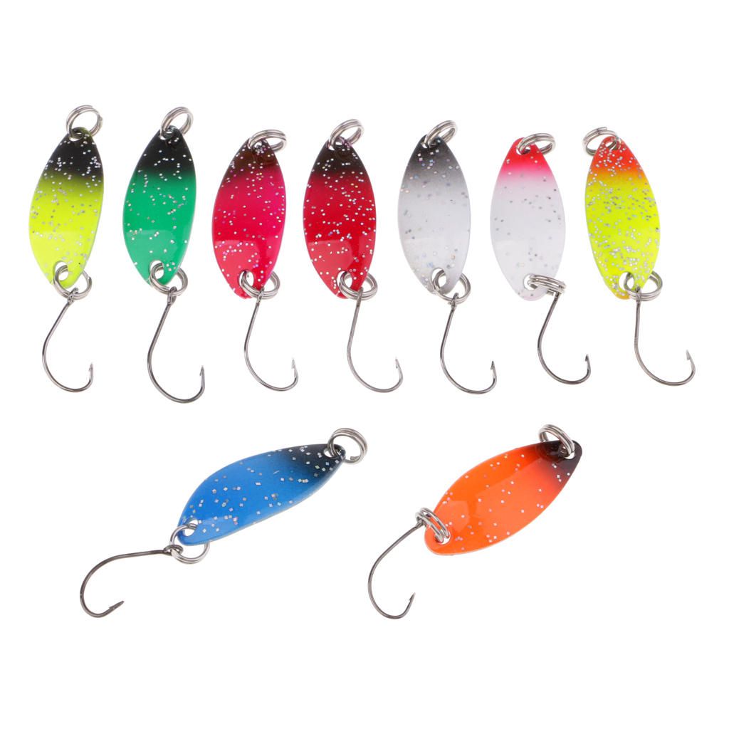 9Pcs/lot Colorful Metal   Spoon Spinner Baits Single Hook
