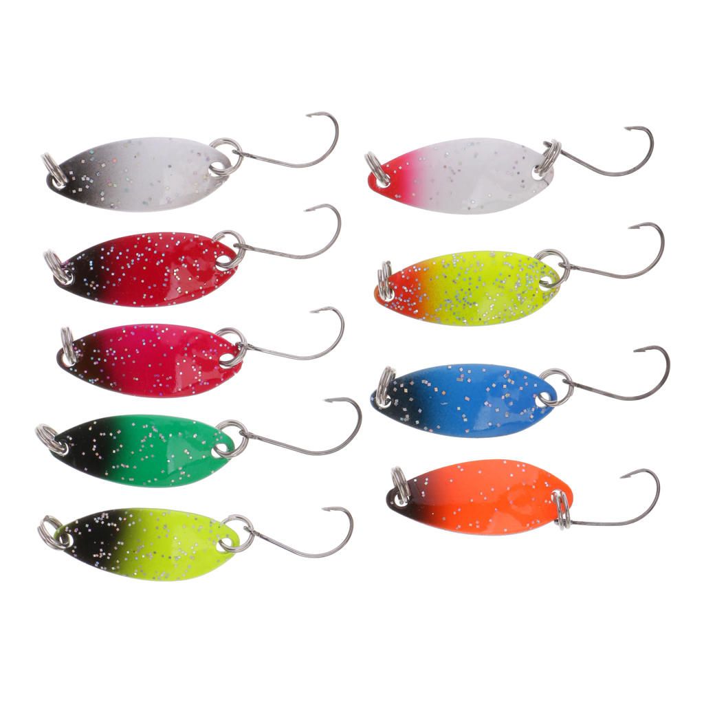 9Pcs/lot Colorful Metal   Spoon Spinner Baits Single Hook