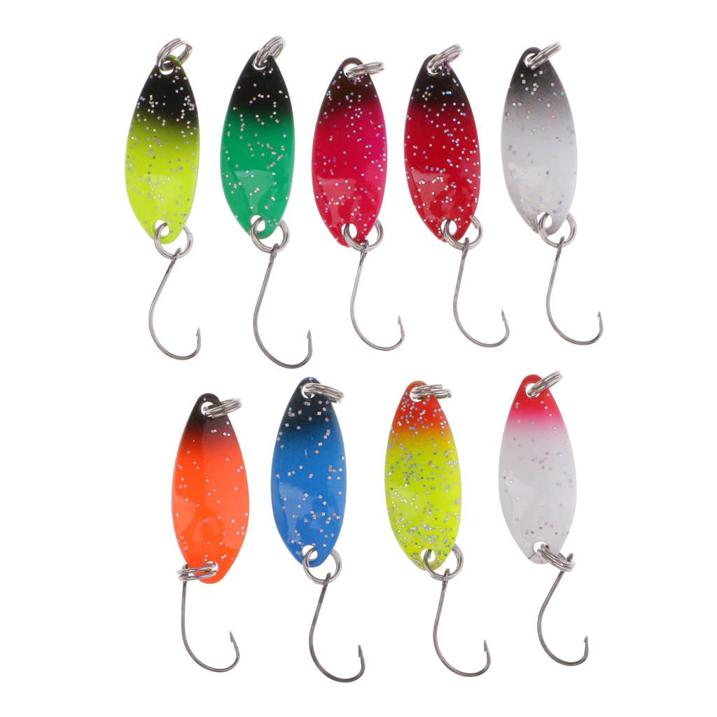 9Pcs/lot Colorful Metal   Spoon Spinner Baits Single Hook