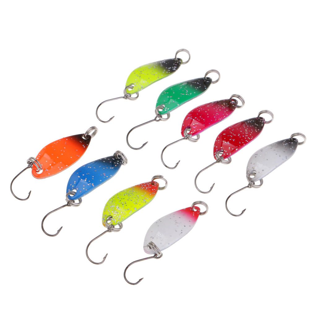 9Pcs/lot Colorful Metal   Spoon Spinner Baits Single Hook