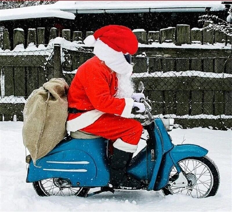 1Pcs Santa Claus Helmet Cover Plush Christmas Hat for Motorcycle Helmet Happy New Year Party Supplies Xmas Cosplay Accessoories