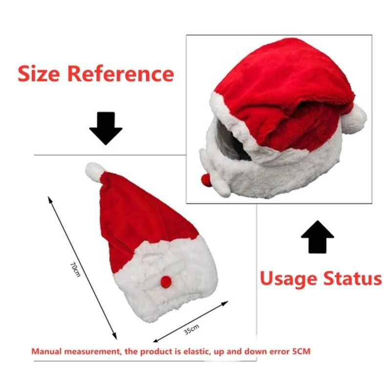 1Pcs Santa Claus Helmet Cover Plush Christmas Hat for Motorcycle Helmet Happy New Year Party Supplies Xmas Cosplay Accessoories