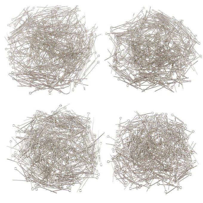 500pcs Multi Size Sier Color Eyepins Open Head Pins For Jewery Making