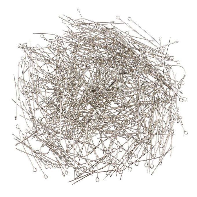 500pcs Multi Size Sier Color Eyepins Open Head Pins For Jewery Making
