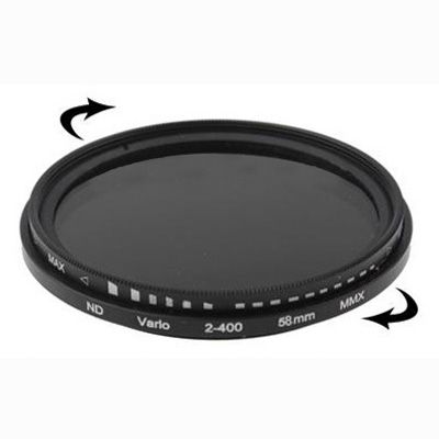 58mm ND Fader Neutral Density Adjustable Variable Filter ND 2 To ND 400 Filter(Black)