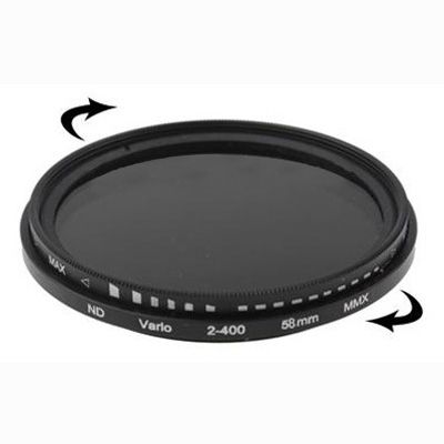 58mm ND Fader Neutral Density Adjustable Variable Filter ND 2 To ND 400 Filter(Black)