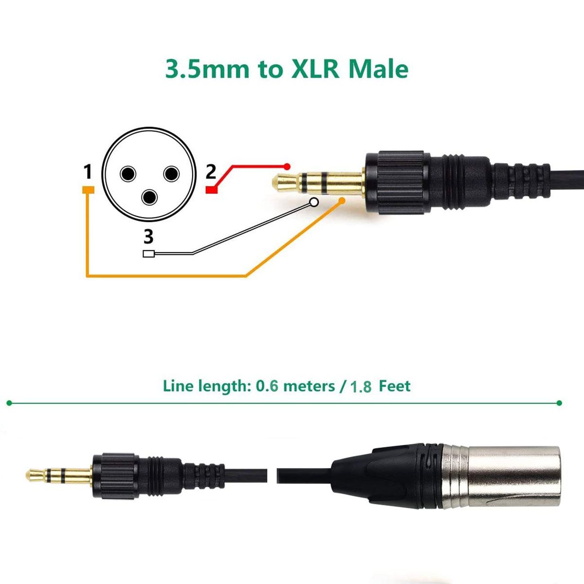 Replacement Locking 3.5mm Trs Xlr Balanced Cable For Sony