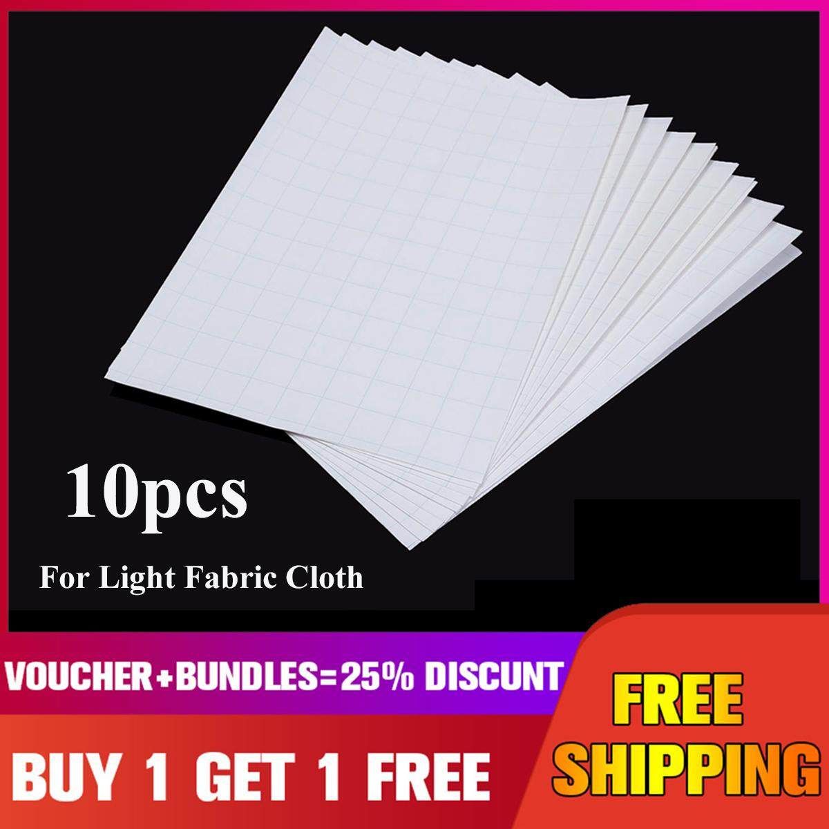 10Pcs A4 Iron On Inkjet Print Heat Press Transfer Paper Light Fabric T-Shirt