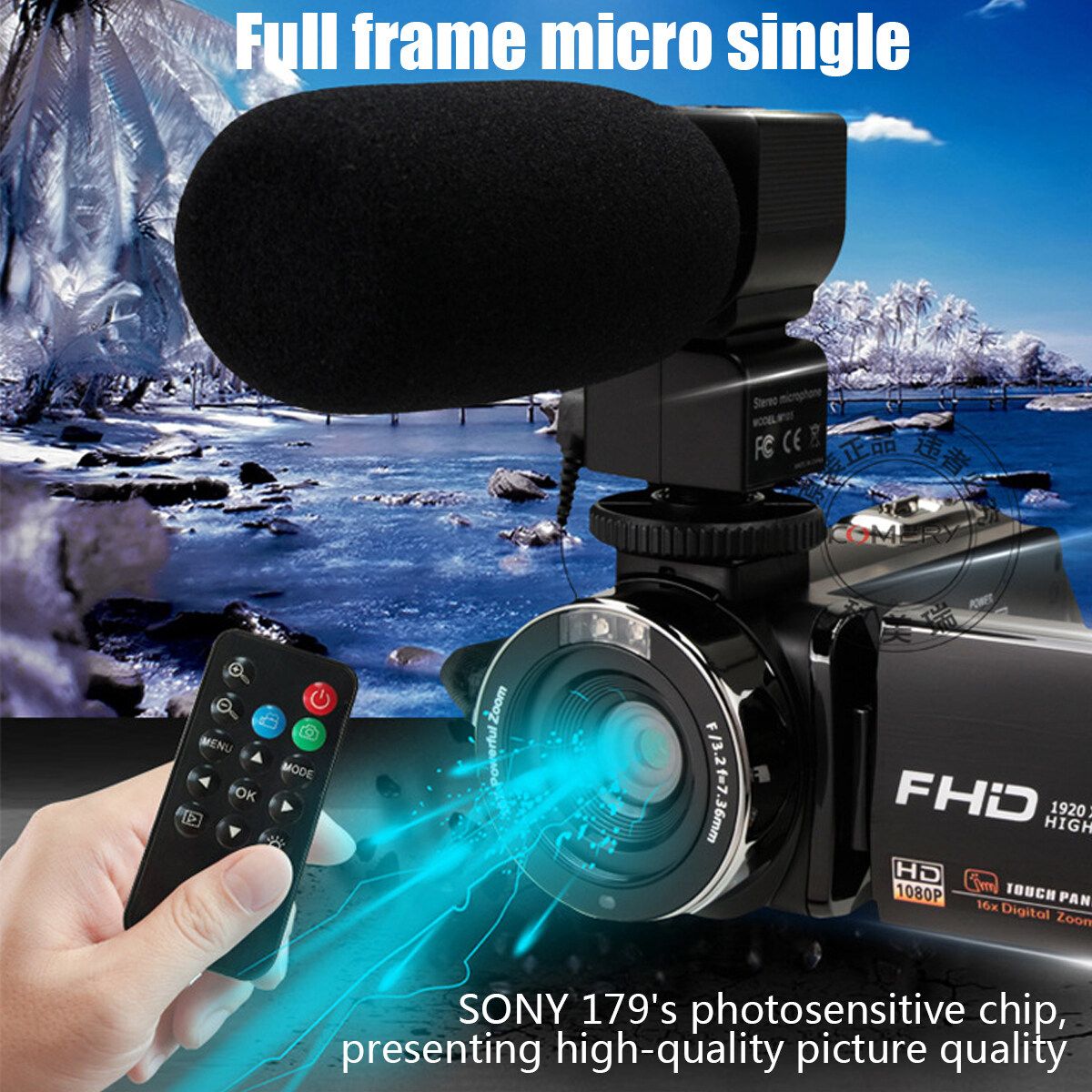 1080P HD 30.0MP Touch Screen Camcorder Video Camera Ultra Wi-Fi Digital Camera Night Vision 16X Digital Zoom Recorder With/ Without External Microphone Camera And Microphone