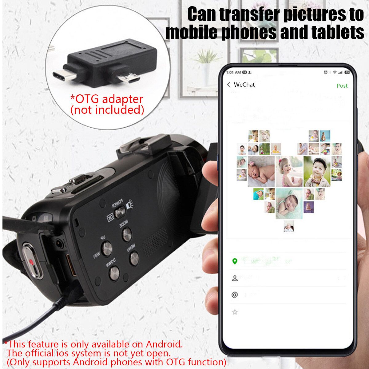 1080P HD 30.0MP Touch Screen Camcorder Video Camera Ultra Wi-Fi Digital Camera Night Vision 16X Digital Zoom Recorder With/ Without External Microphone Camera And Microphone
