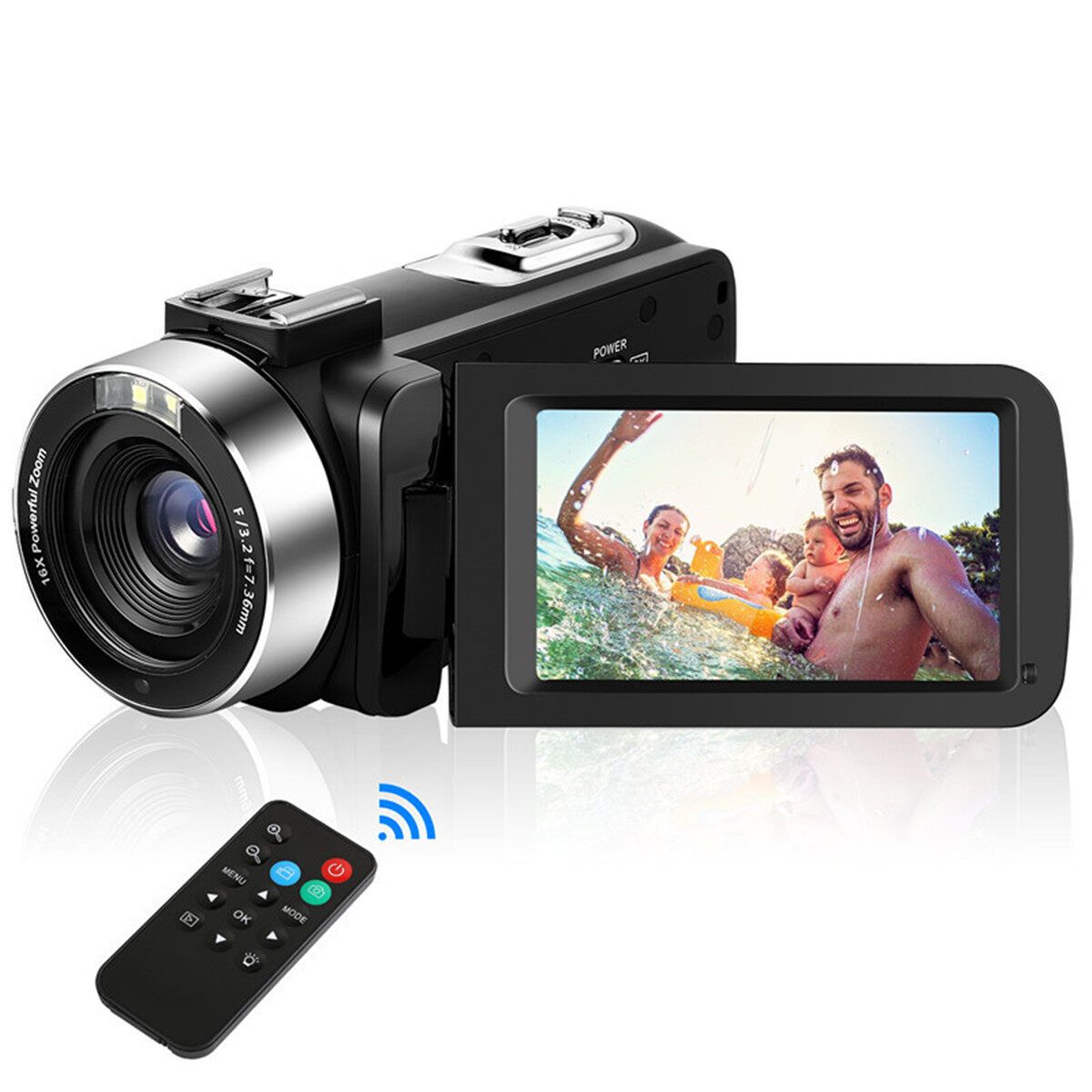 1080P HD 30.0MP Touch Screen Camcorder Video Camera Ultra Wi-Fi Digital Camera Night Vision 16X Digital Zoom Recorder With/ Without External Microphone Camera And Microphone