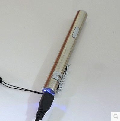 Usb Mini Rechargeable Flashlight Stainless Steel Glare