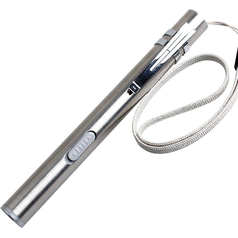 Usb Mini Rechargeable Flashlight Stainless Steel Glare