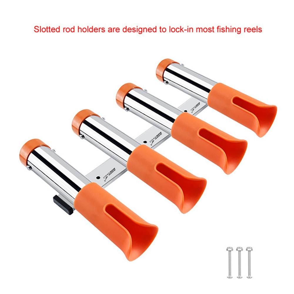 BSET MATEL 4 Tubes Link Stainless Steel Slotted Rod Holders