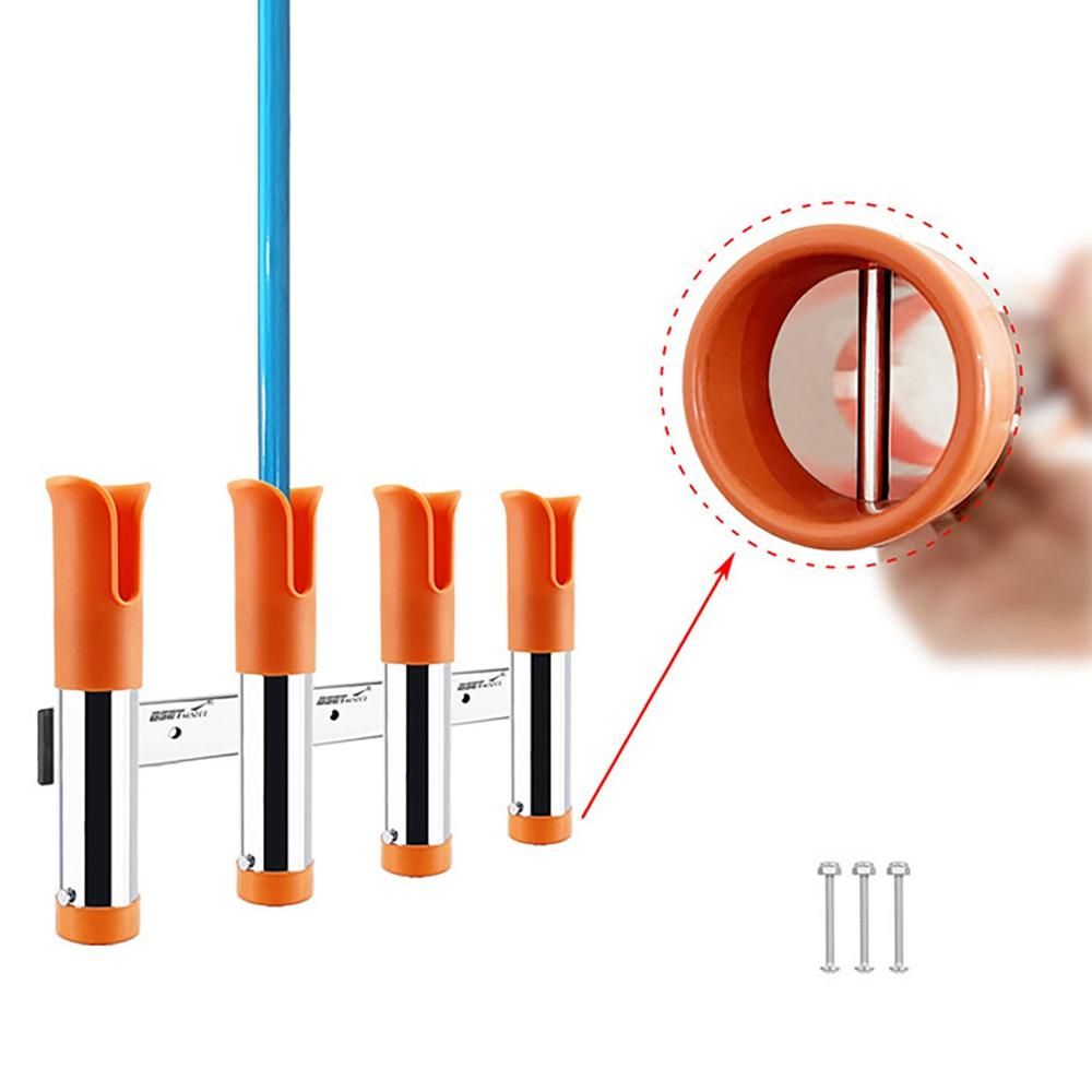 BSET MATEL 4 Tubes Link Stainless Steel Slotted Rod Holders