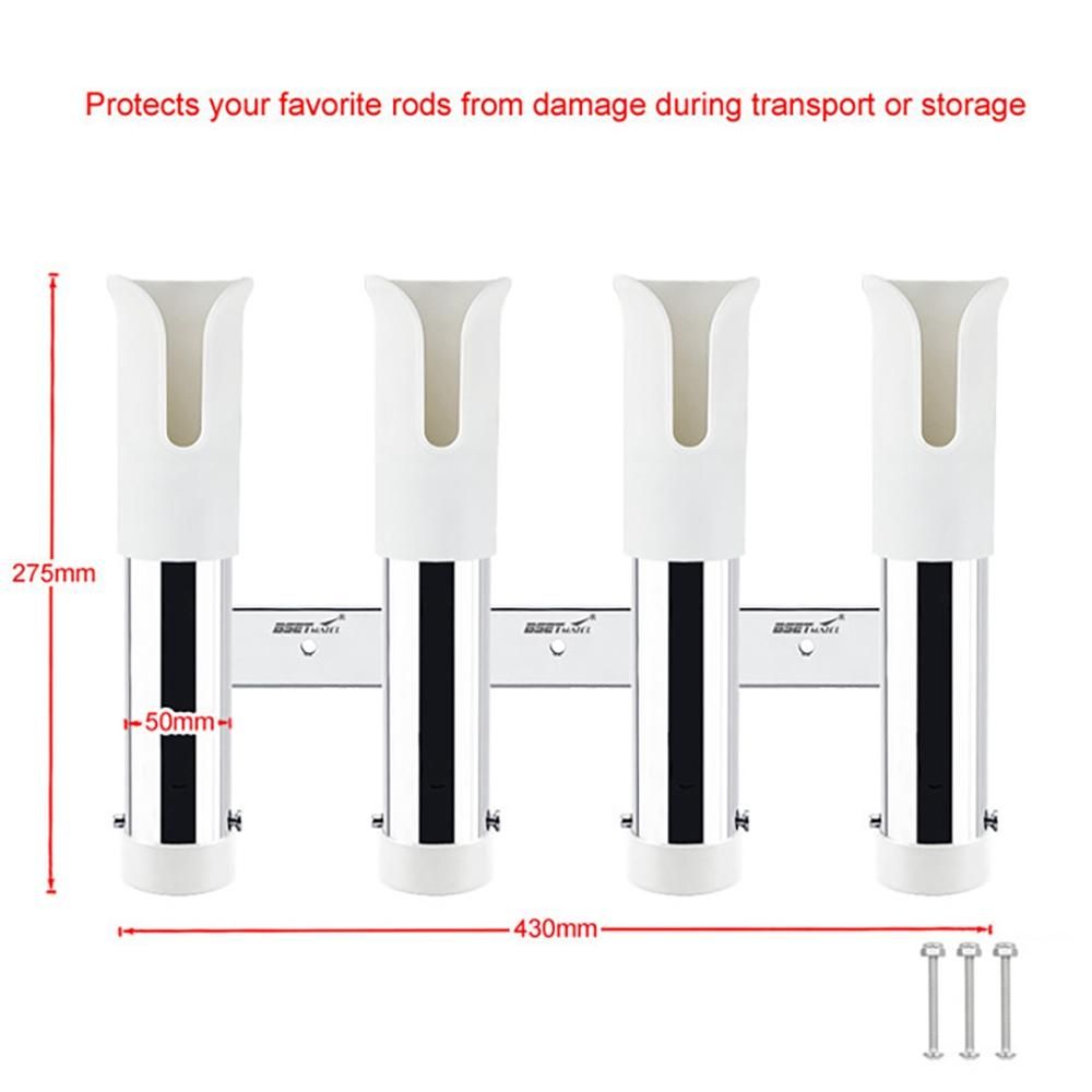 BSET MATEL 4 Tubes Link Stainless Steel Slotted Rod Holders