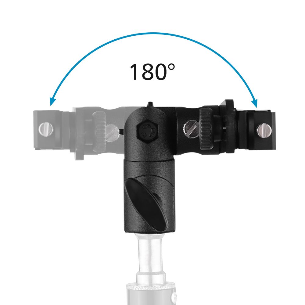 T-shaped Dual Flash Bracket Flash Speedlite Stand With 2