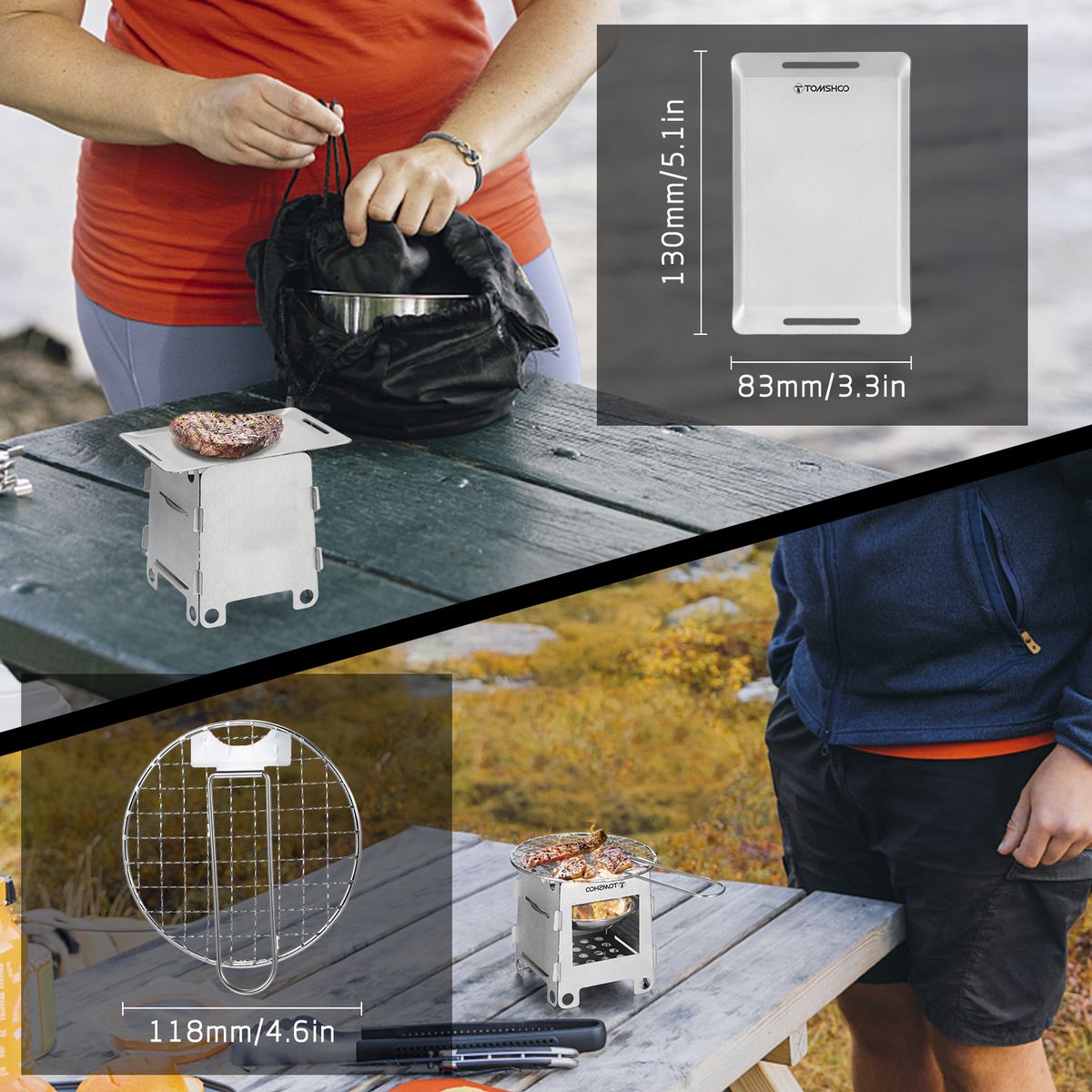 Cookware Mess Kit Backpacking Wood Burning Stove