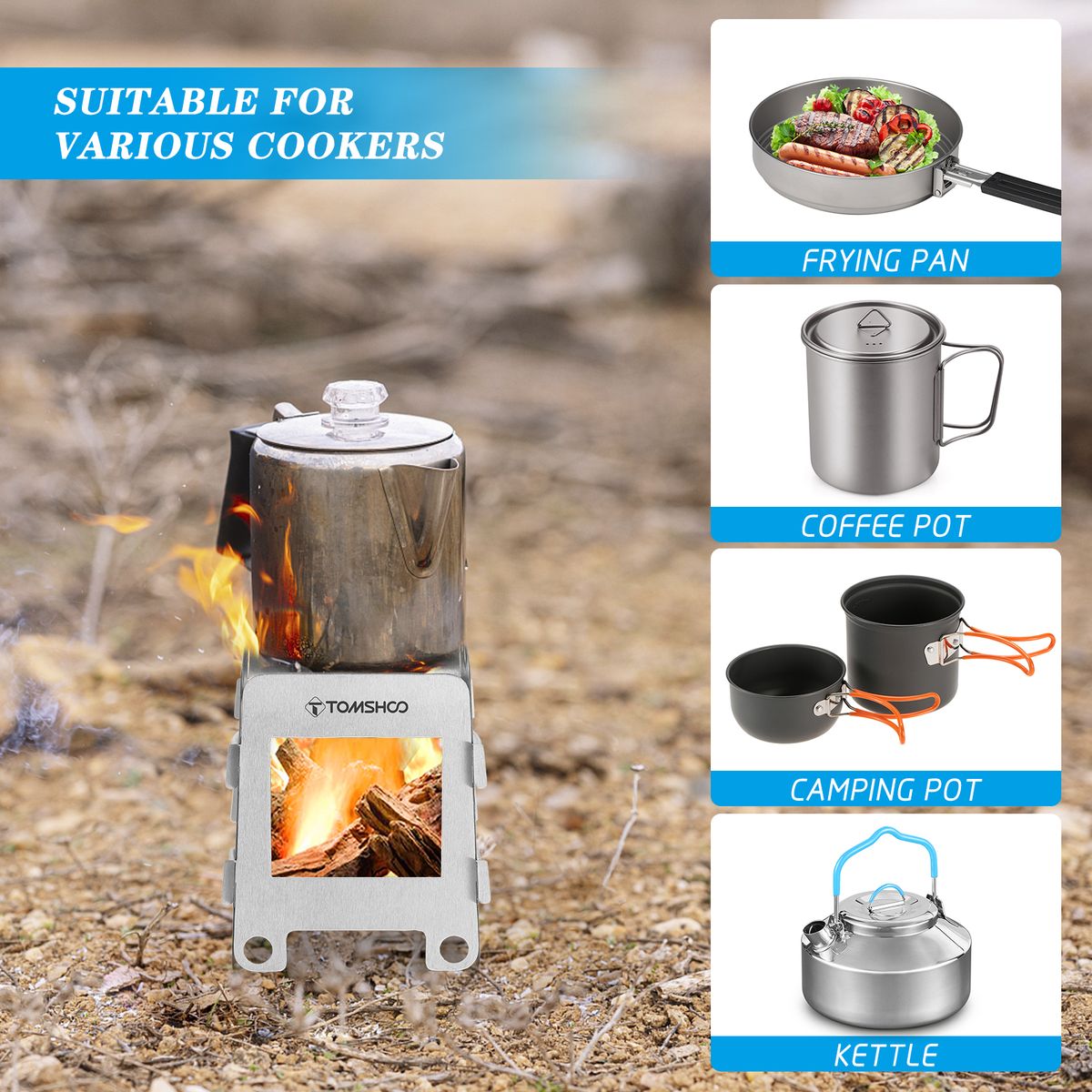 Cookware Mess Kit Backpacking Wood Burning Stove