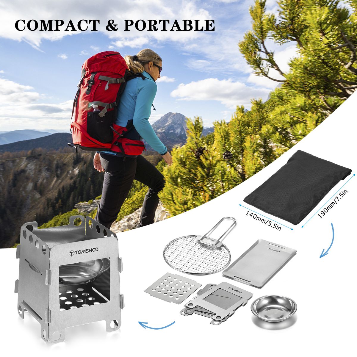 Cookware Mess Kit Backpacking Wood Burning Stove