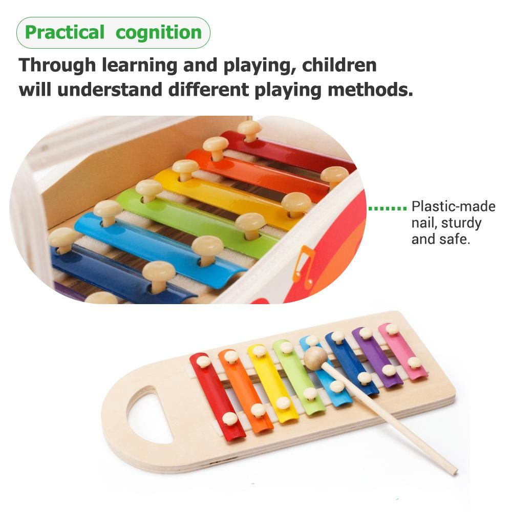 Multifunctional Educational Knock Ball Music Toys  Pound A Ball Toy with Slide Out Xylophone Mallets for Children