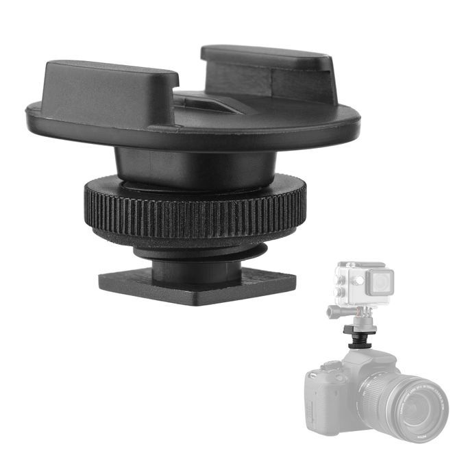 Sports Camera Cold Shoe Mount Adapter With 1/4 Inch Screw