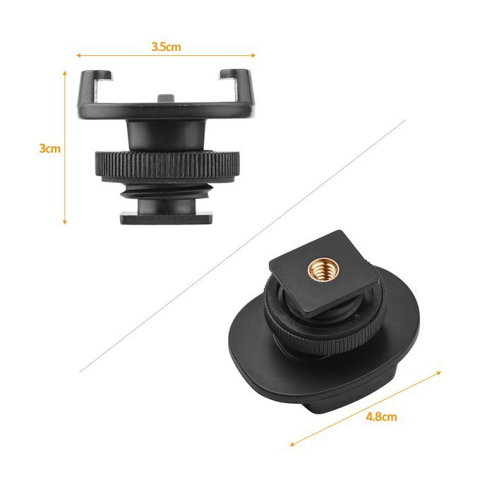 Sports Camera Cold Shoe Mount Adapter With 1/4 Inch Screw