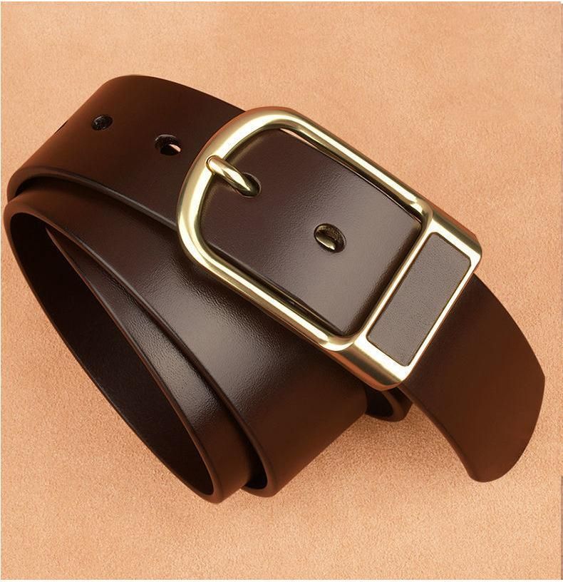 Men's High Quality Buckle Jeans Cowskin Casual Belts Business Waistband