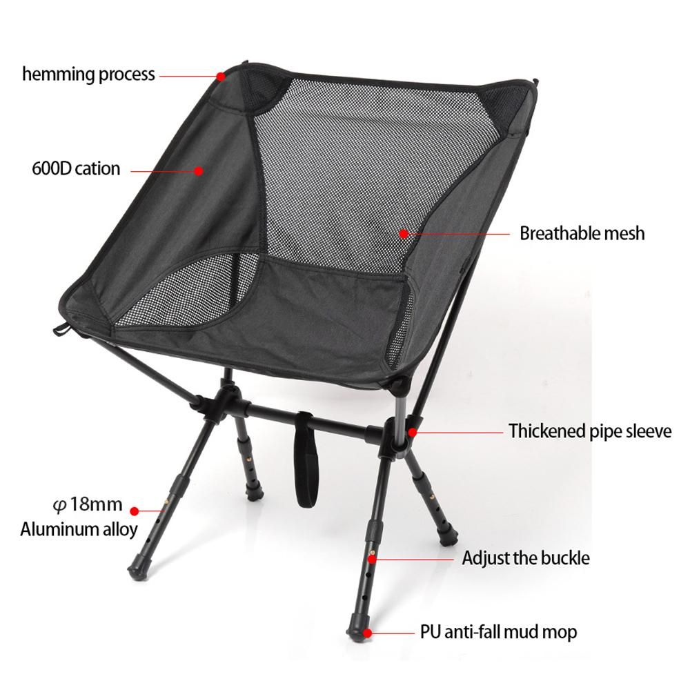 Camping Chair Compact Portable Folding Chair Compact Outdoor Chair for Outdoor Camp Travel Beach Picnic Fishing Black