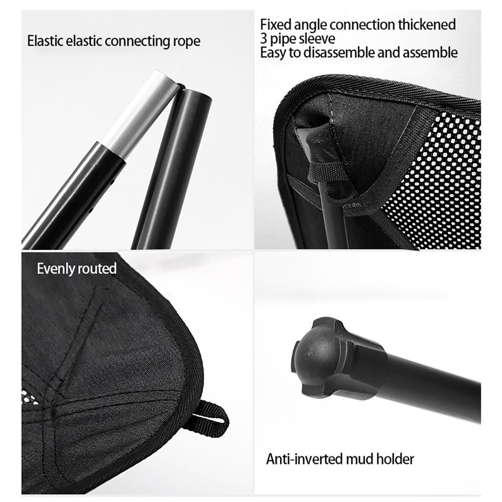 Camping Chair Compact Portable Folding Chair Compact Outdoor Chair for Outdoor Camp Travel Beach Picnic Fishing Black
