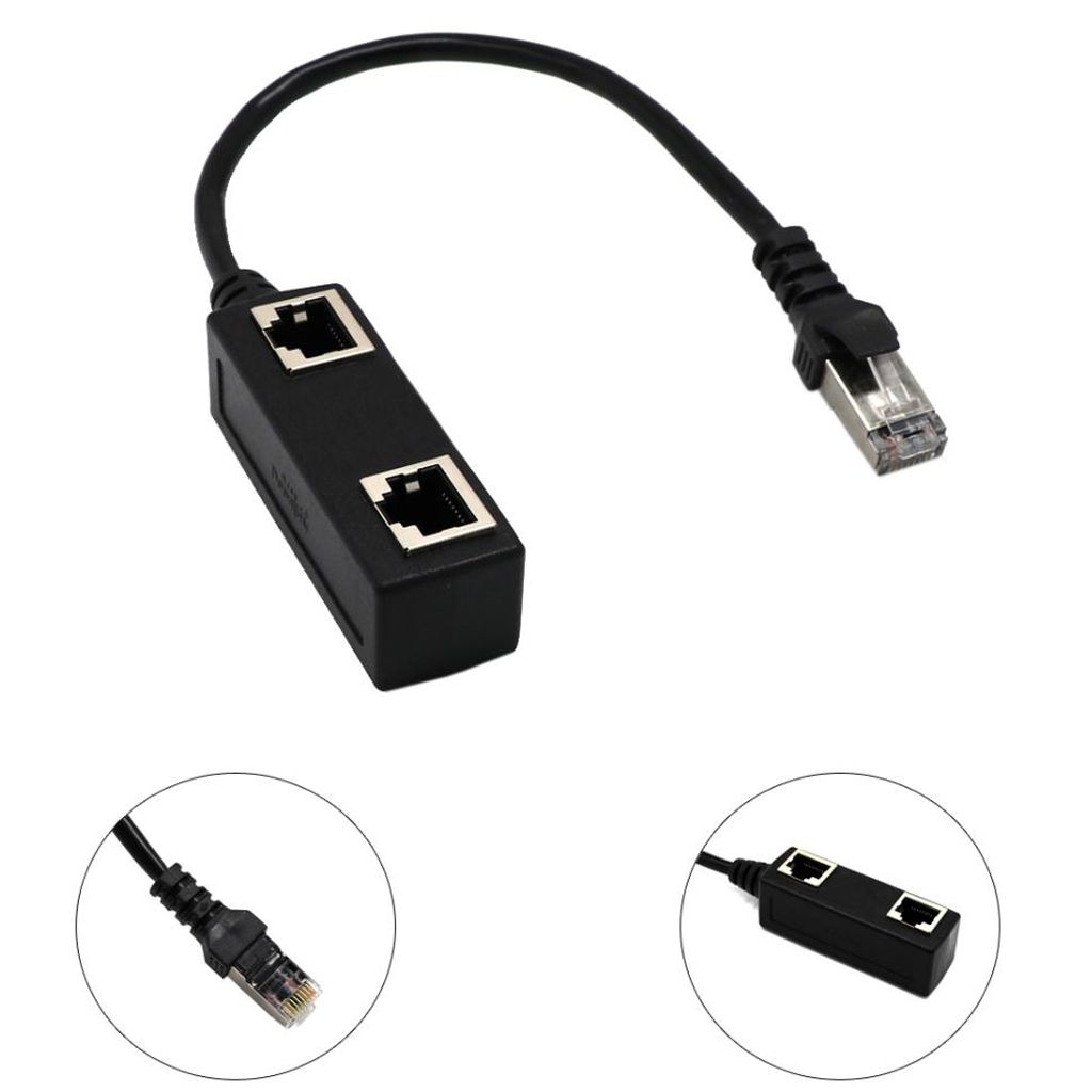 Male To 2 Female Network Splitter Coupler Adapter