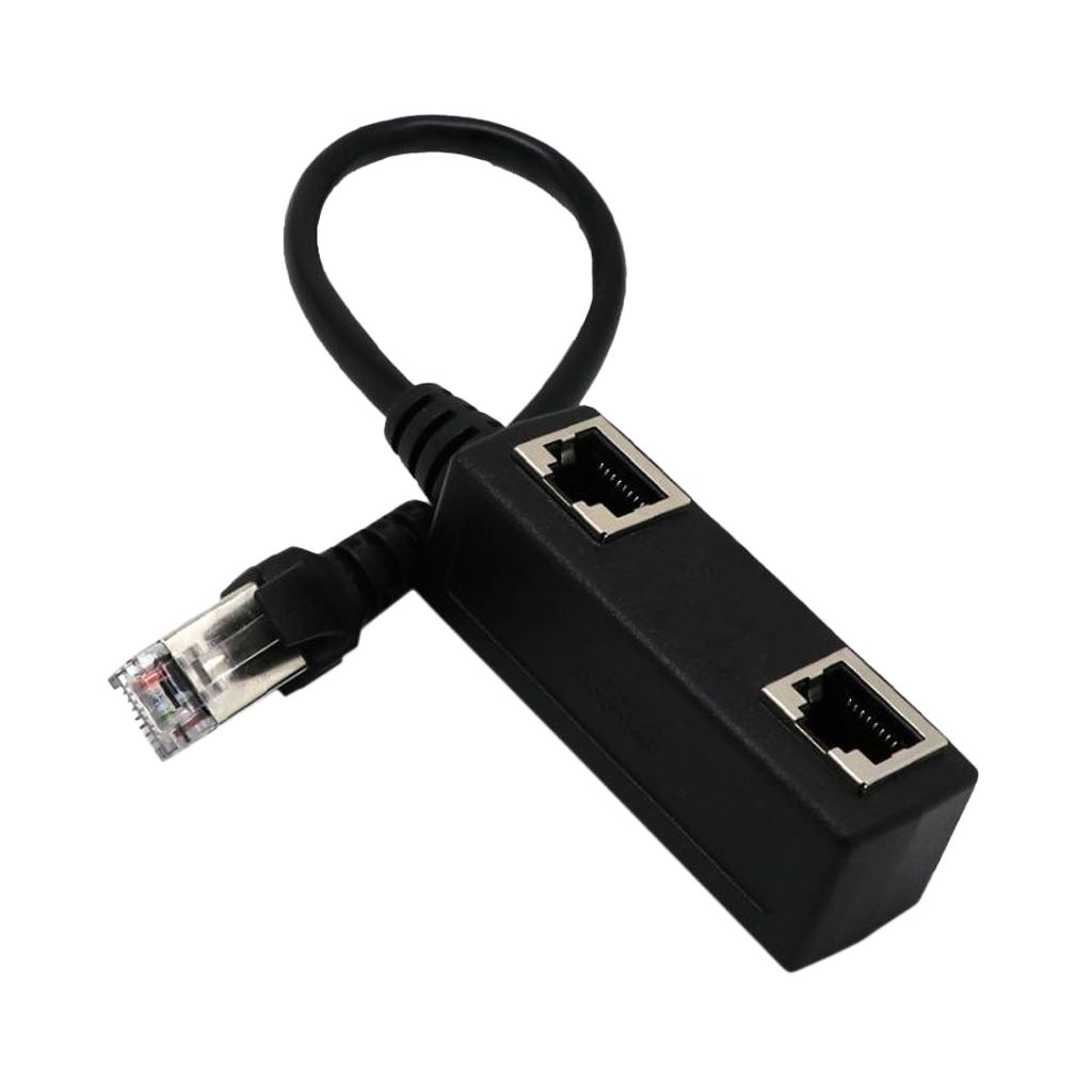 Male To 2 Female Network Splitter Coupler Adapter