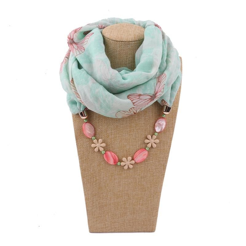 Women Multi-style Jewelry Pendant Necklace Chain-Light Blue