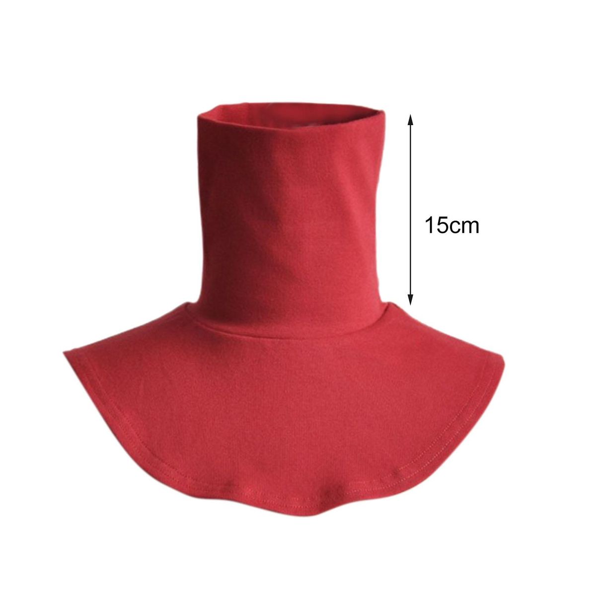 Neck Wrap Turtleneck Solid Color Simple Unisex Fake-Black