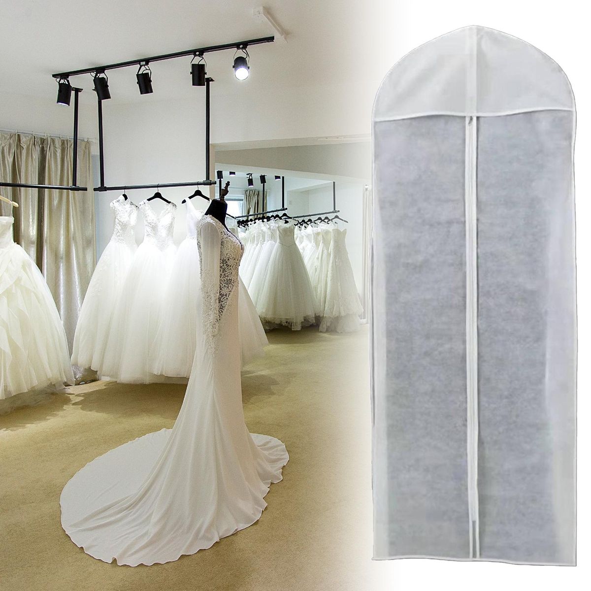 Dress Storage Bag Suit Shirt Protector Dust Cover White