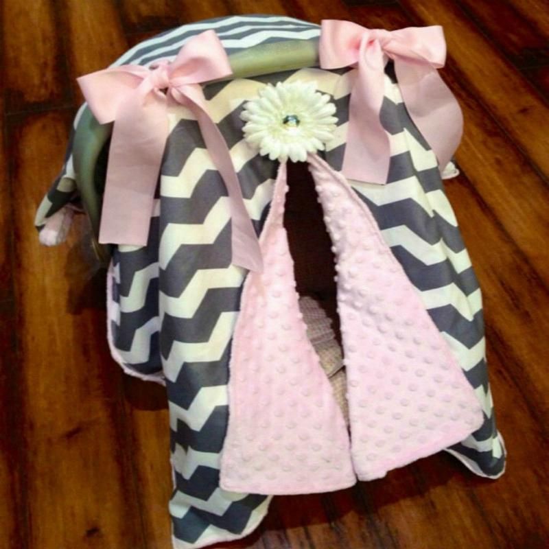 Baby Car Seat Blanket Cover Bow Newborn Baby Girls Soft
