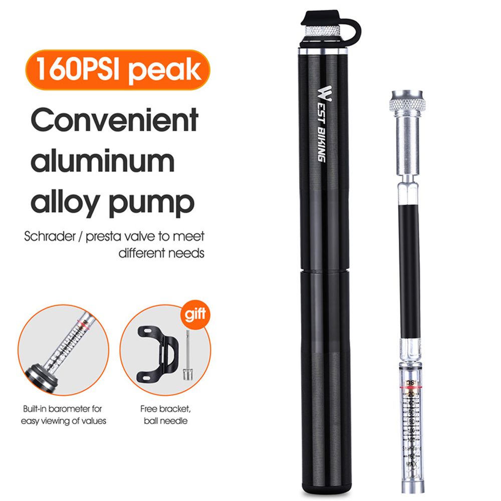 Aluminum Alloy 130PSI Foot Bicycle Tire Pump Portable