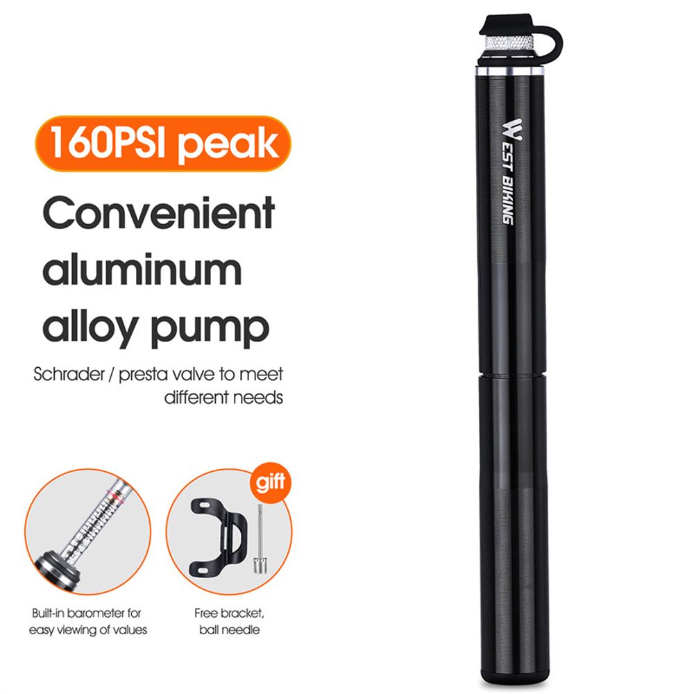 Aluminum Alloy 130PSI Foot Bicycle Tire Pump Portable